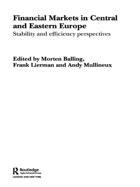 Cover image for book Financial Markets in Central and Eastern Europe