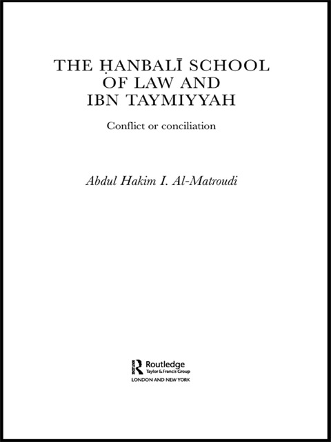 Cover image for book The Hanbali School of Law and Ibn Taymiyyah