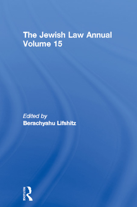 Cover image for book The Jewish Law Annual Volume 15