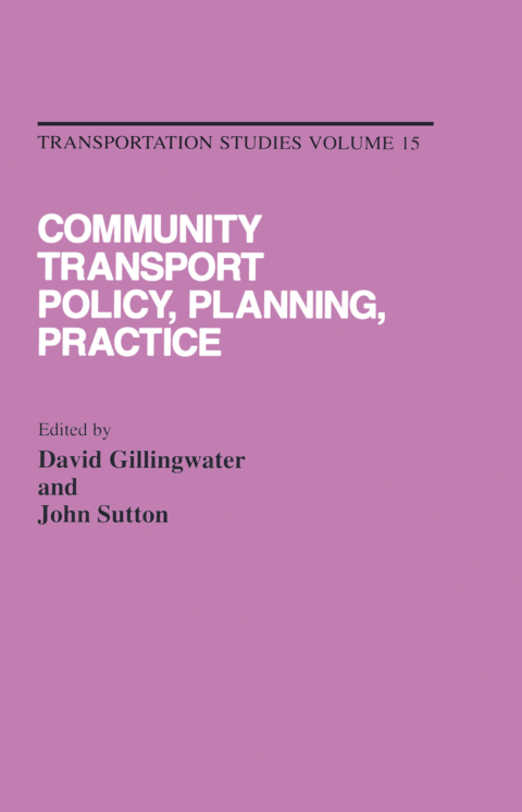 Cover image for book Community Transport: Policy, Planning and Practice