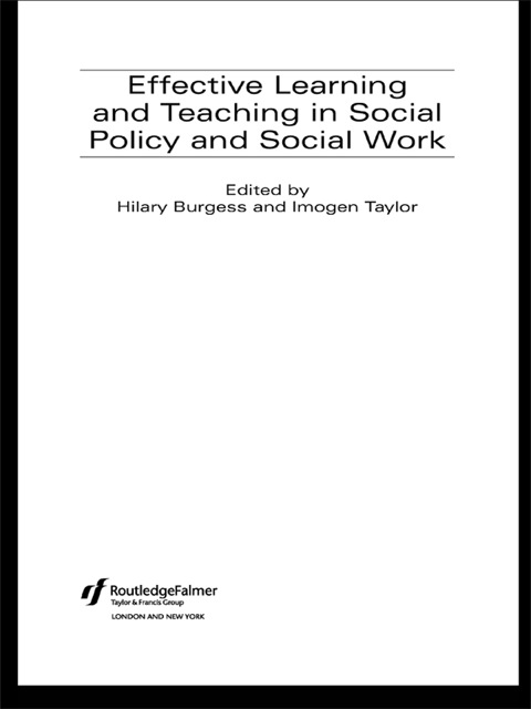 Cover image for book Effective Learning and Teaching in Social Policy and Social Work