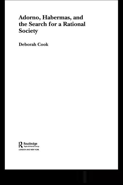 Cover image for book Adorno, Habermas and the Search for a Rational Society