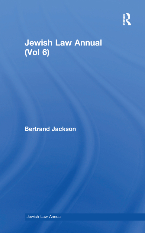 Cover image for book Jewish Law Annual (Vol 6)