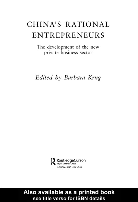 Cover image for book China's Rational Entrepreneurs