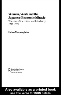 Cover image: Women, Work and the Japanese Economic Miracle 1st edition 9780415328050
