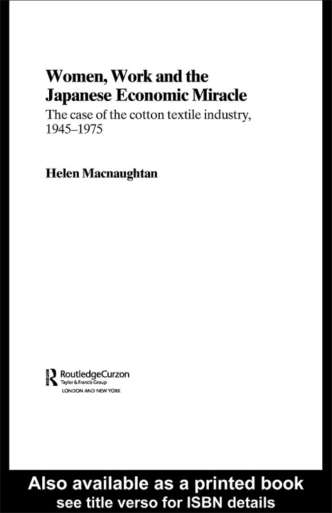 Cover image for book Women, Work and the Japanese Economic Miracle