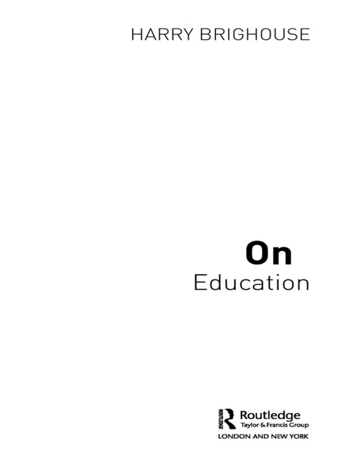 Cover image for book On Education