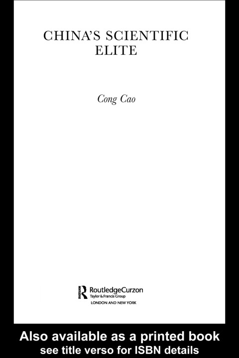 Cover image for book China's Scientific Elite