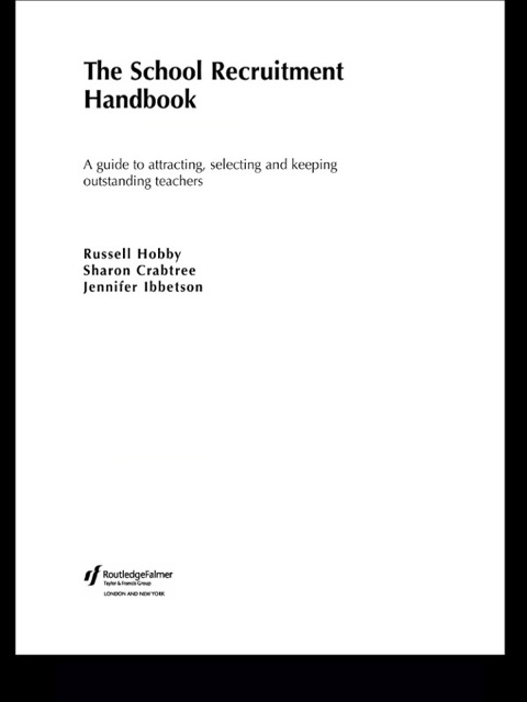 Cover image for book The School Recruitment Handbook