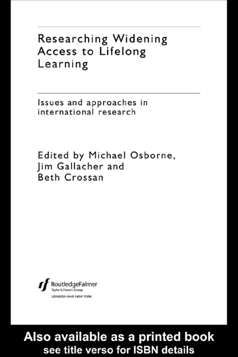 Cover image for book Researching Widening Access to Lifelong Learning