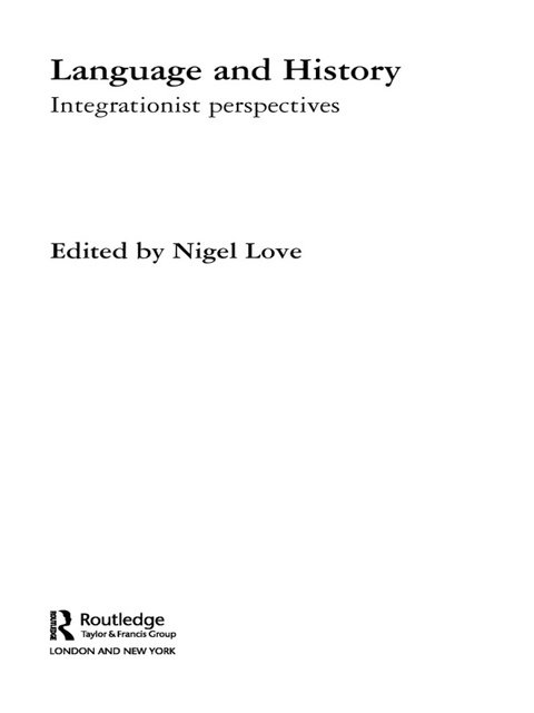 Cover image for book Language and History