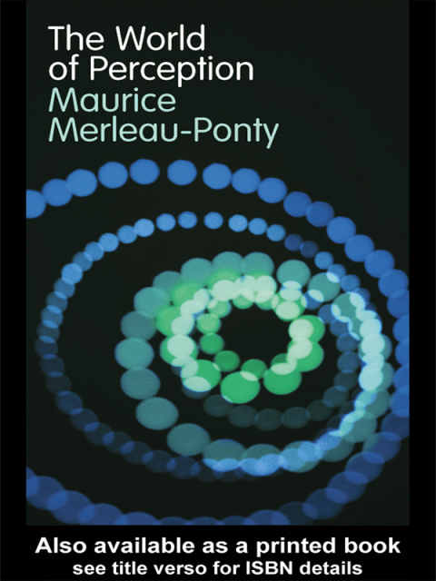 Cover image for book The World of Perception