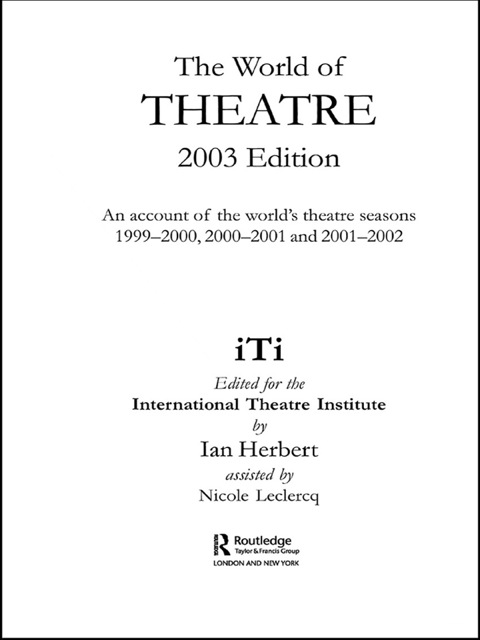 Cover image for book World of Theatre 2003 Edition