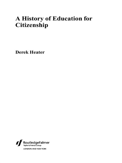 Cover image for book A History of Education for Citizenship