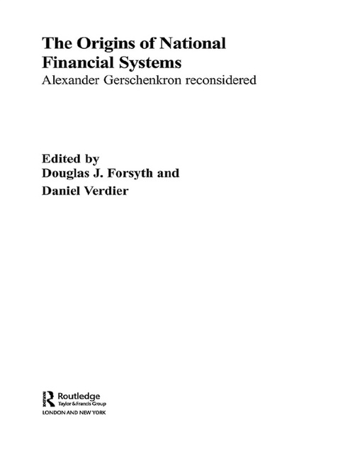Cover image for book The Origins of National Financial Systems