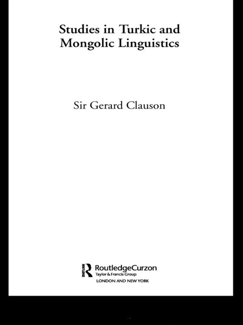 Cover image for book Studies in Turkic and Mongolic Linguistics
