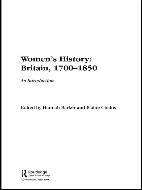 Cover image for book Women's History, Britain 1700-1850