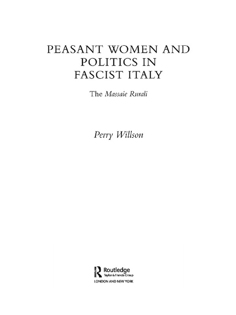 Cover image for book Peasant Women and Politics in Fascist Italy