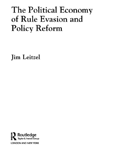 Cover image for book The Political Economy of Rule Evasion and Policy Reform