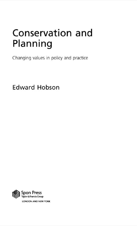 Cover image for book Conservation and Planning