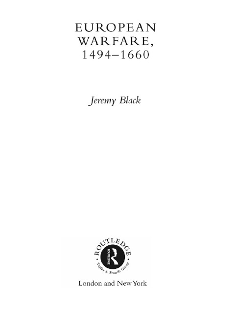Cover image for book European Warfare, 1494-1660