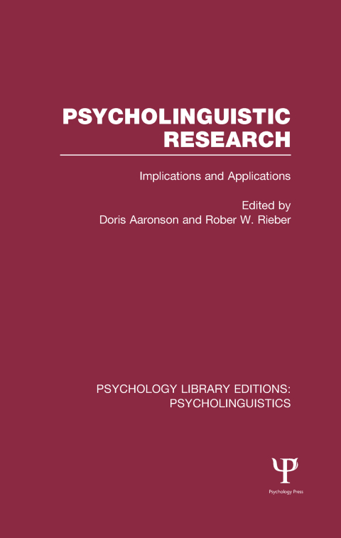 Psycholinguistic Research (PLE: Psycholinguistics) 