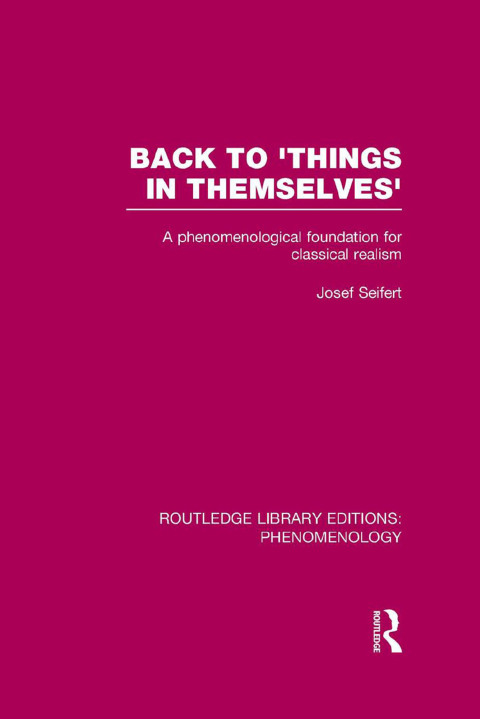Cover image for book Back to 'Things in Themselves'