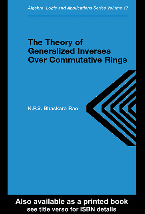 Cover image for book Theory of Generalized Inverses Over Commutative Rings