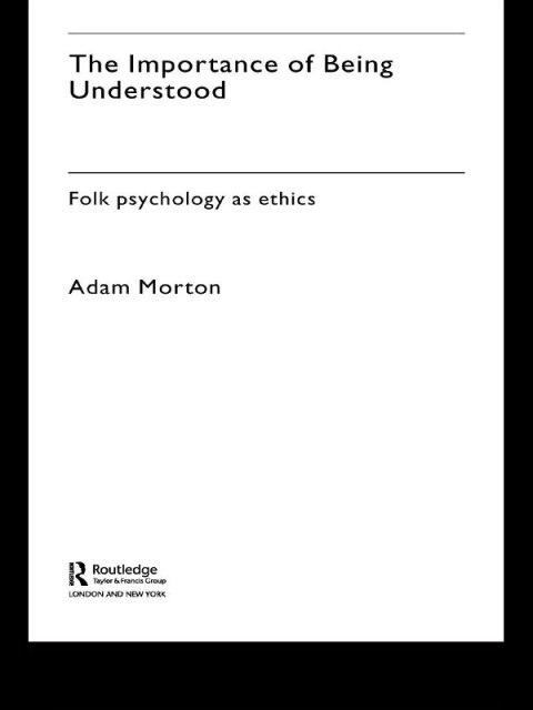 Cover image for book The Importance of Being Understood