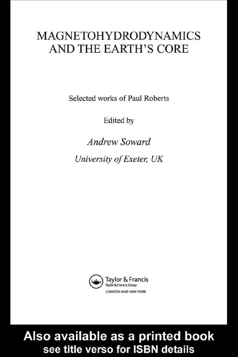 Cover image for book Magnetohydrodynamics and the Earth's Core