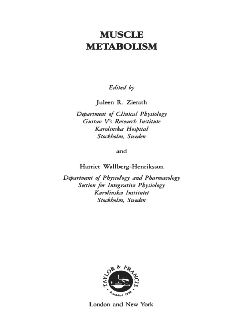 Cover image for book Muscle Metabolism