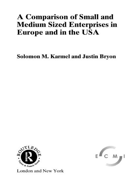 Cover image for book A Comparison of Small and Medium Sized Enterprises in Europe and in the USA