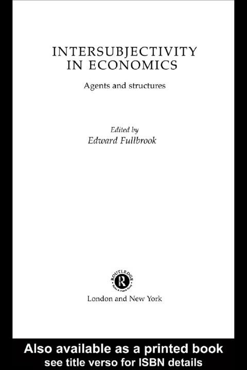 Cover image for book Intersubjectivity in Economics