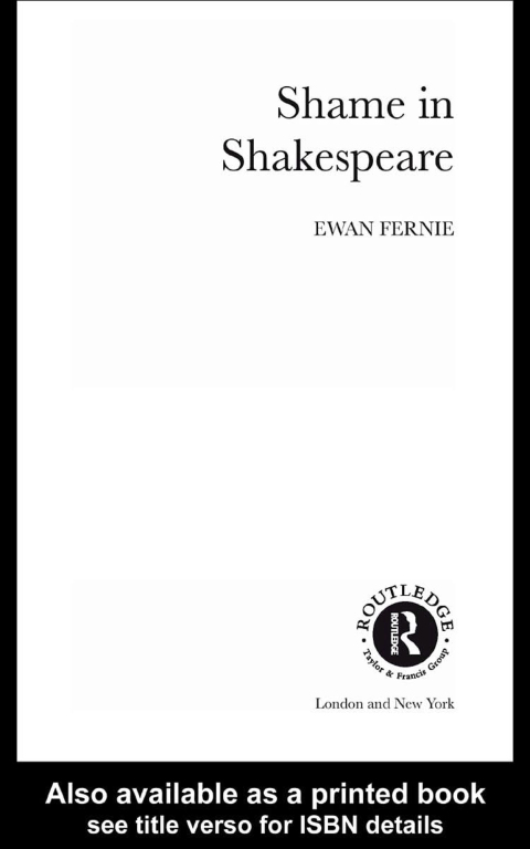 Cover image for book Shame in Shakespeare
