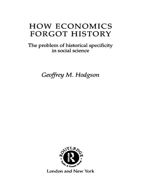 Cover image for book How Economics Forgot History