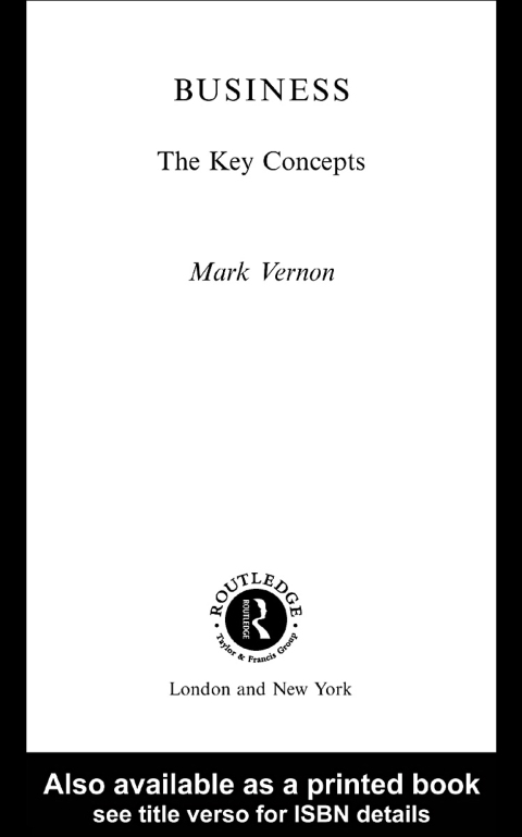 Cover image for book Business: The Key Concepts