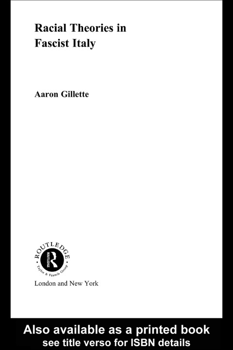 Cover image for book Racial Theories in Fascist Italy