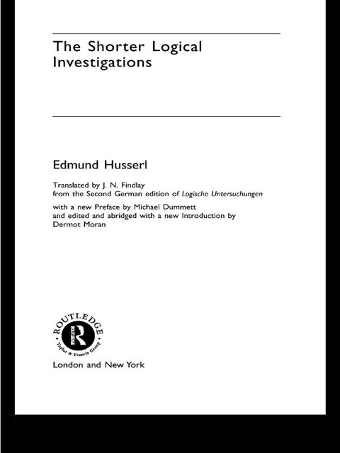 Cover image for book The Shorter Logical Investigations