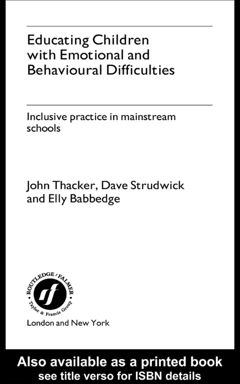 Cover image for book Educating Children with Emotional and Behavioural Difficulties