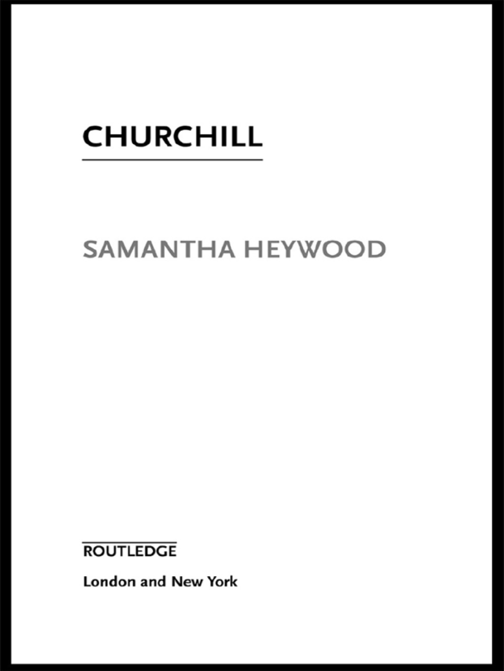 Churchill (eBook) - Samantha Heywood