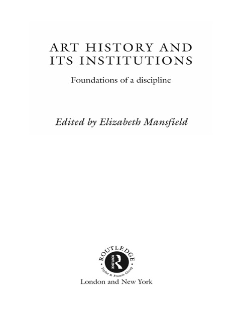 Cover image for book Art History and Its Institutions