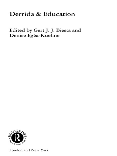 Cover image for book Derrida & Education