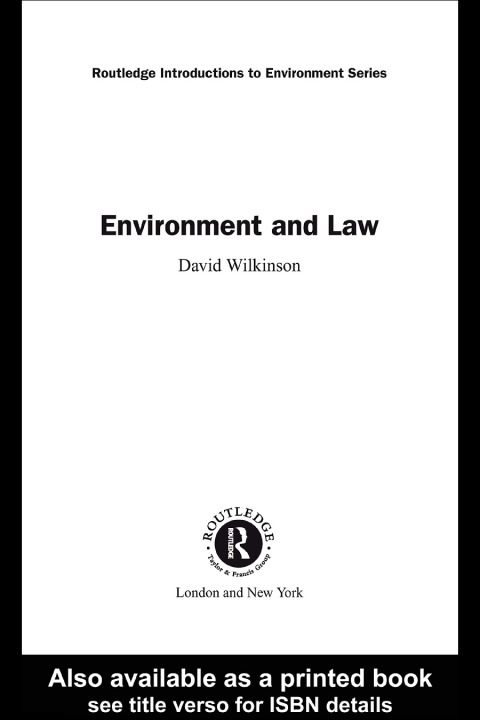 Cover image for book Environment and Law