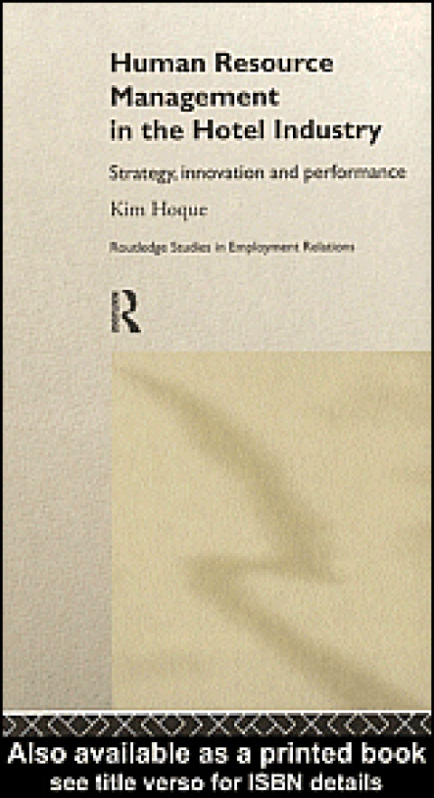 Cover image for book Human Resource Management in the Hotel Industry