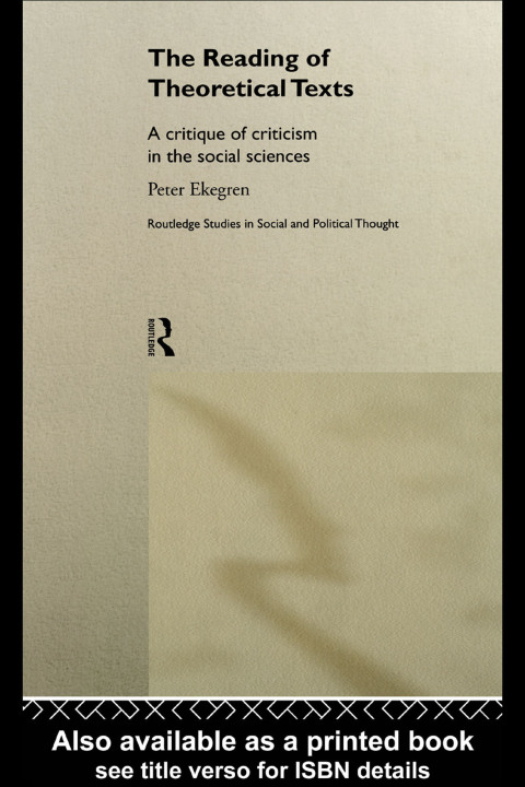 Cover image for book The Reading of Theoretical Texts