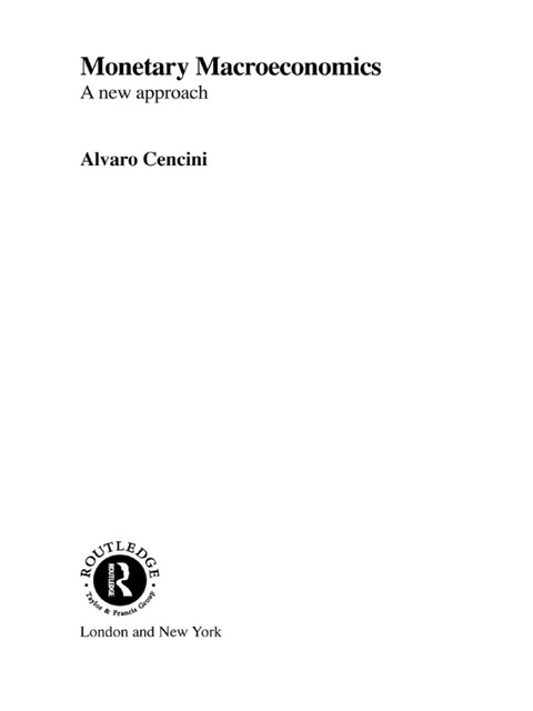Cover image for book Monetary Macroeconomics