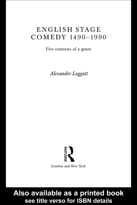 Cover image for book English Stage Comedy 1490-1990