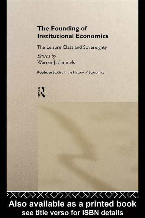 Cover image for book The Founding of Institutional Economics