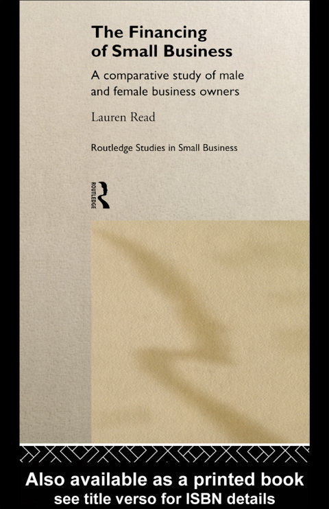 Cover image for book The Financing of Small Business