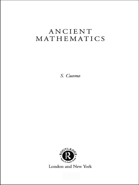 Cover image for book Ancient Mathematics